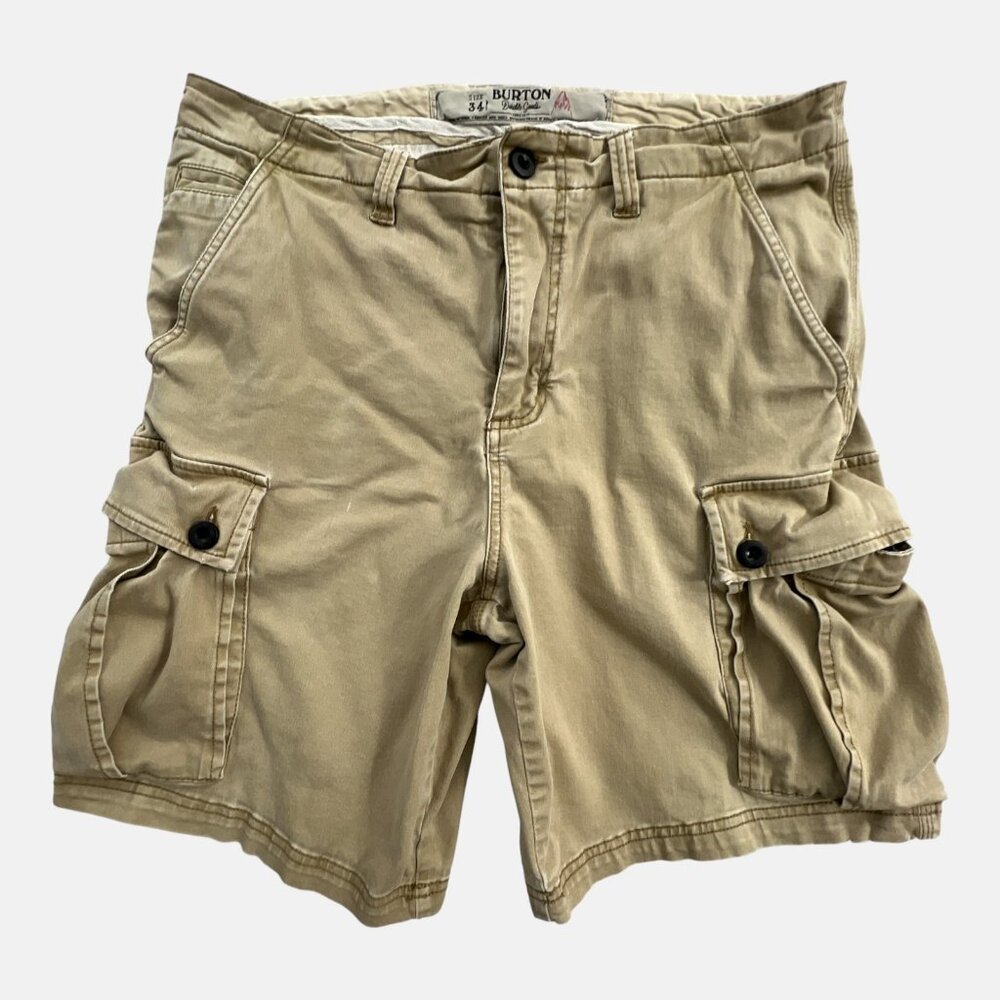 Burton Cargo Shorts Mens Size 34 Tan Distressed Utility Skater Work Hiking